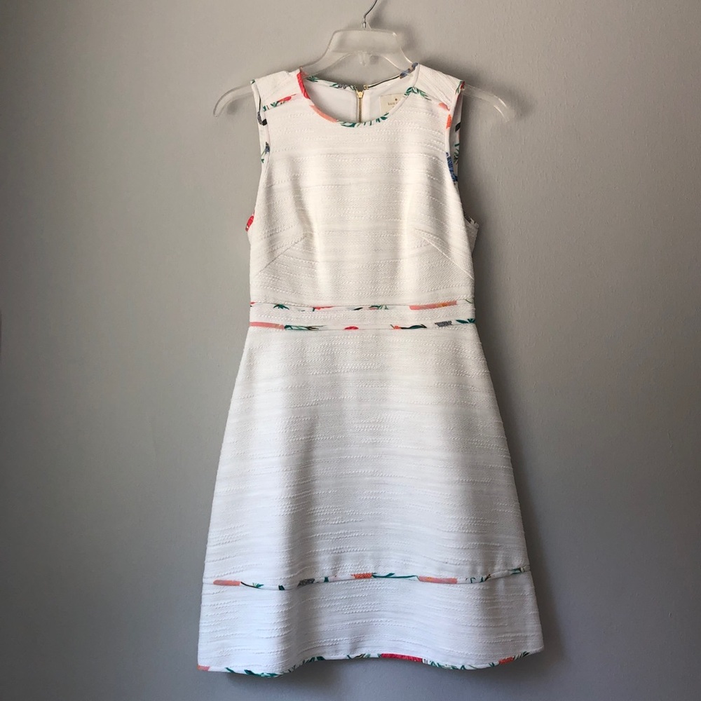 Kate Spade: Blossom Trim Tweed Dress Cream